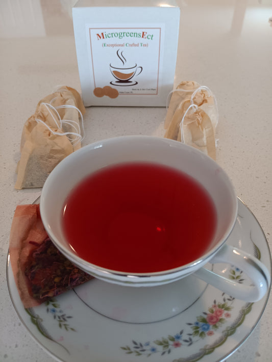 HIBISCUS, ROSEHIP AND MICROGREEN TEA